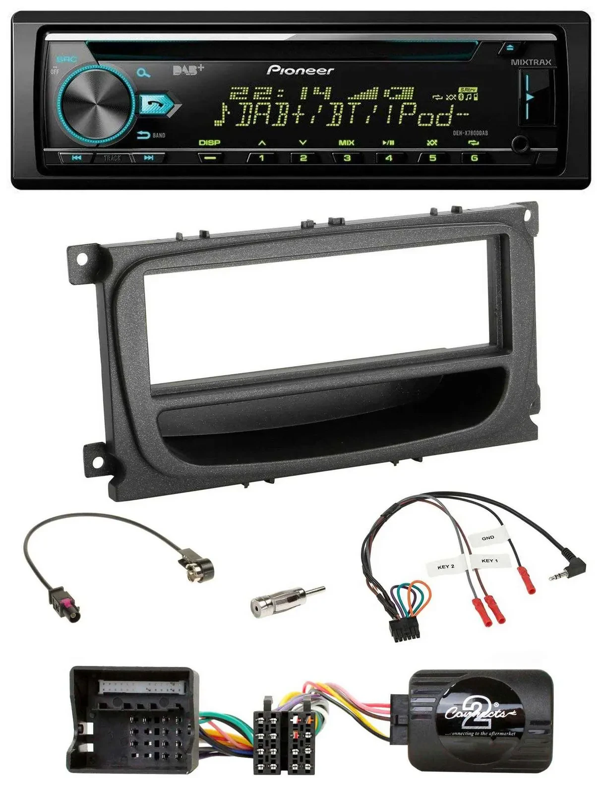 Pioneer DAB Lenkrad CD USB Bluetooth Autoradio für Ford C-Max Galaxy Focus ab 07