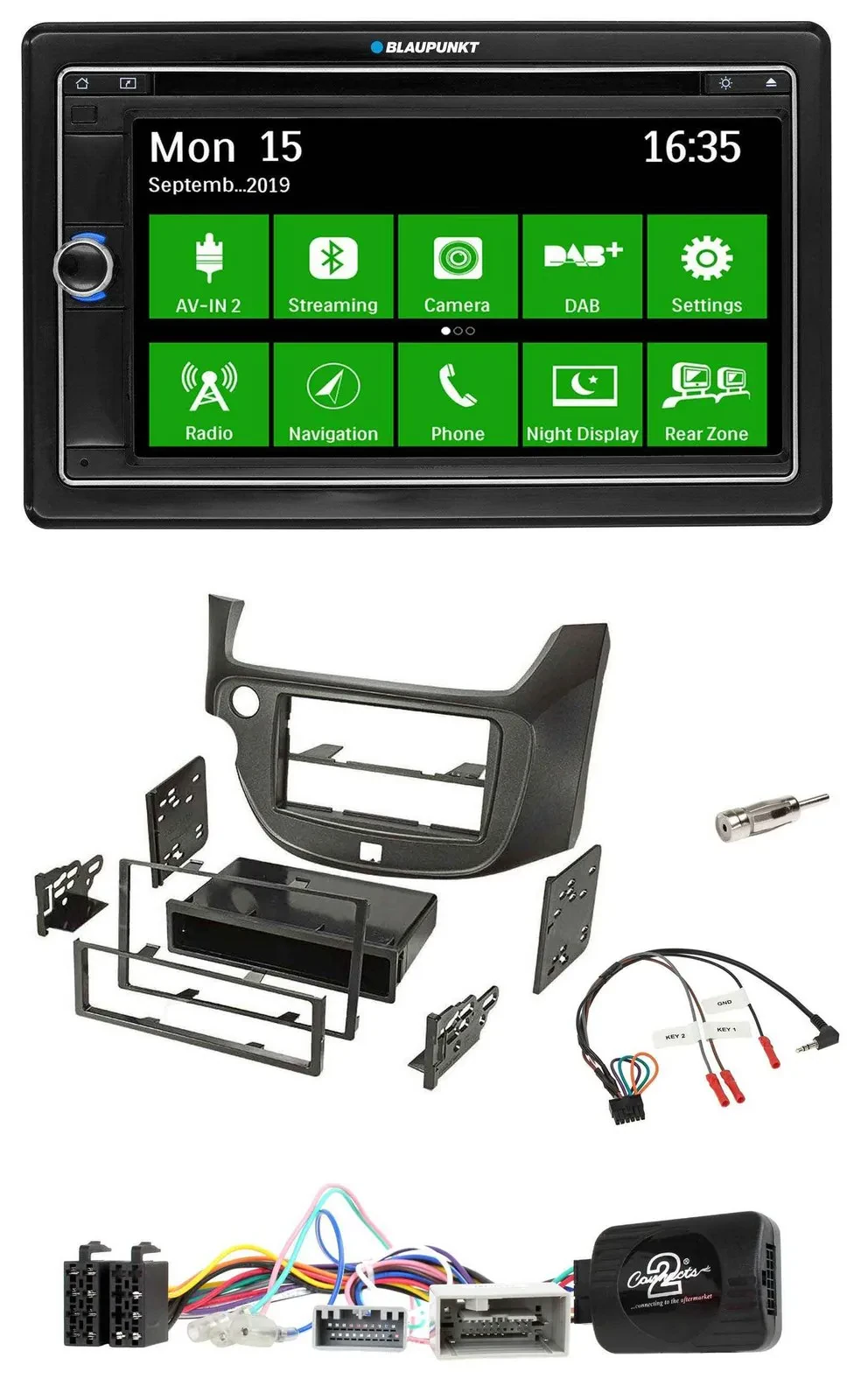 Автомагнитола для Honda Jazz (с 2014) Blaupunkt Bluetooth 2-DIN, DAB, USB, навигация TMC