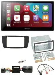 Автомагнитола для Seat Ibiza (с 2008) Pioneer 2DIN DAB Bluetooth USB, черный, поддержка управления на руле