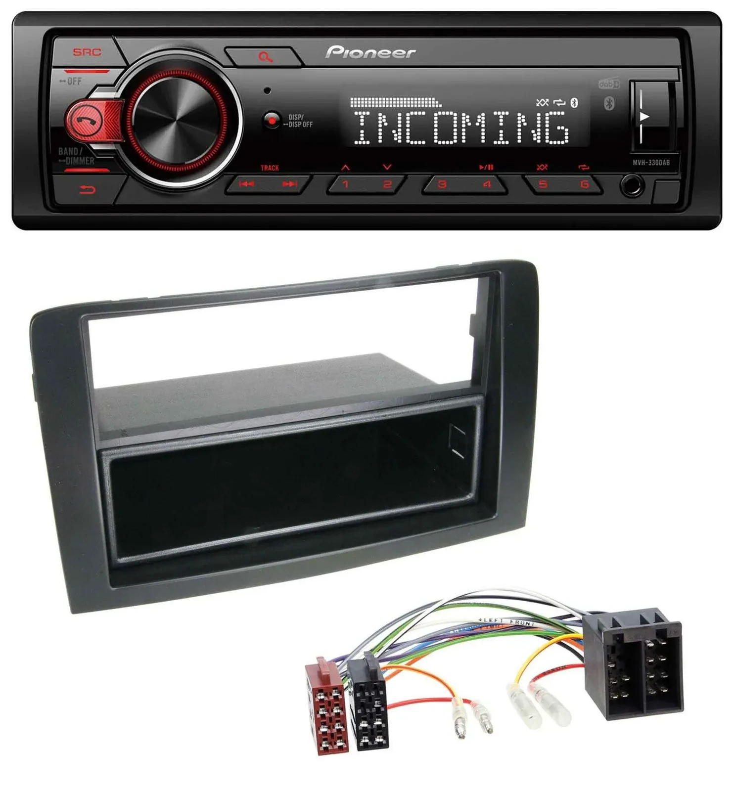 Pioneer Bluetooth USB DAB MP3 Autoradio für Fiat Idea (350 03-11) schwarz