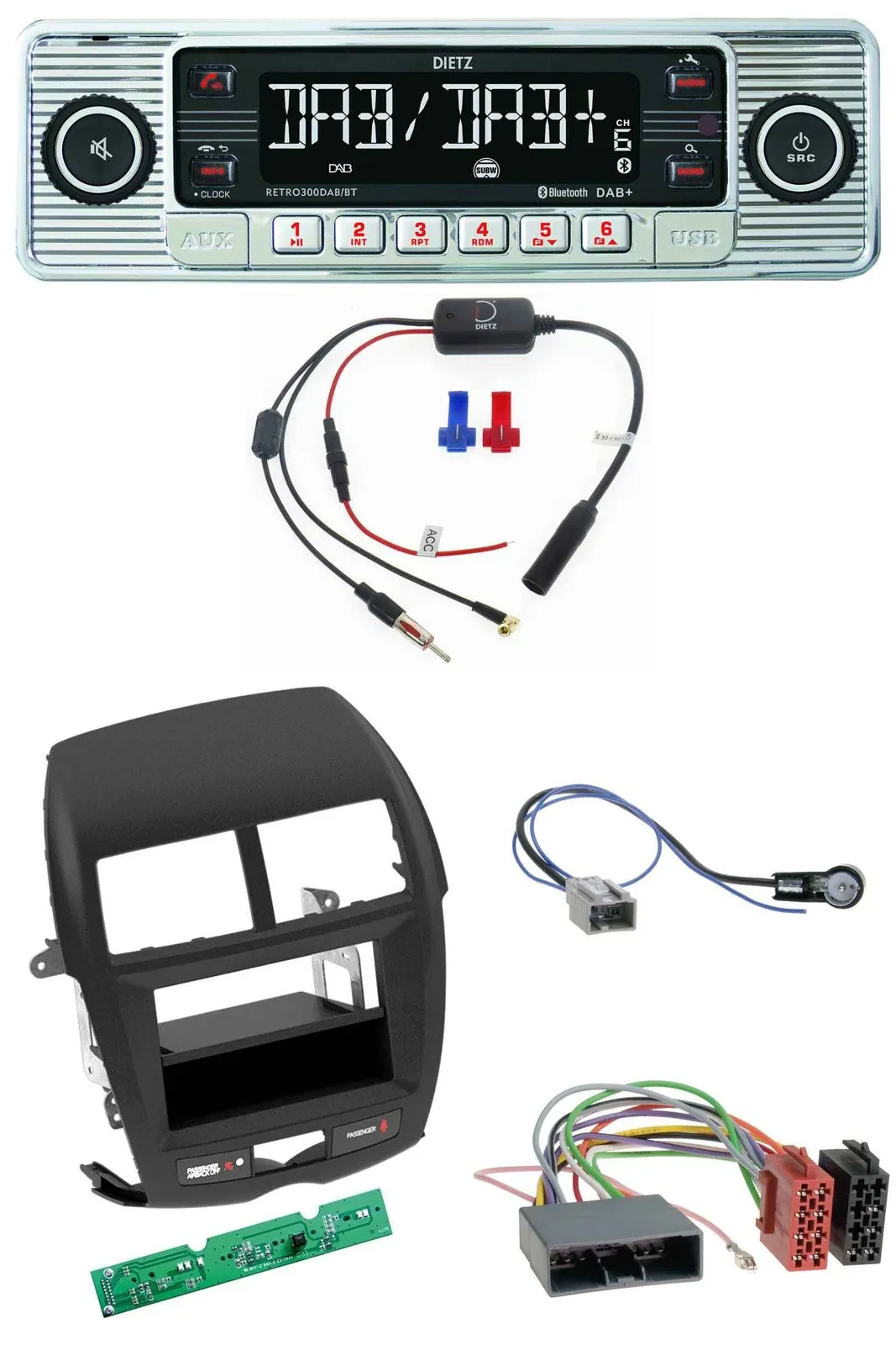 Dietz DAB USB MP3 Bluetooth Autoradio für Mitsubishi ASX (2010-2014)