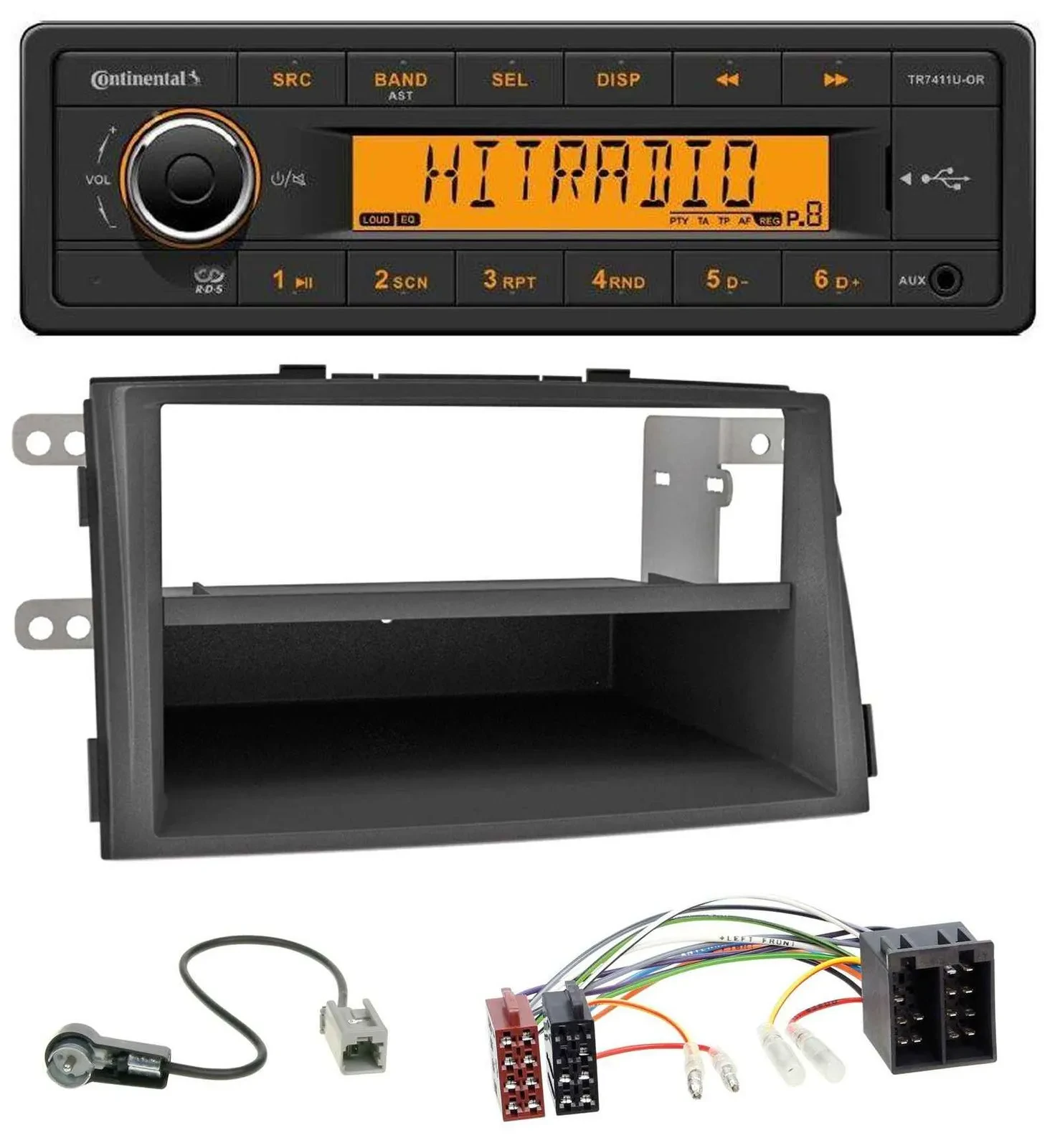 Continental 1DIN USB AUX MP3 Autoradio für Kia Sorento II (XM, 2009-2012)