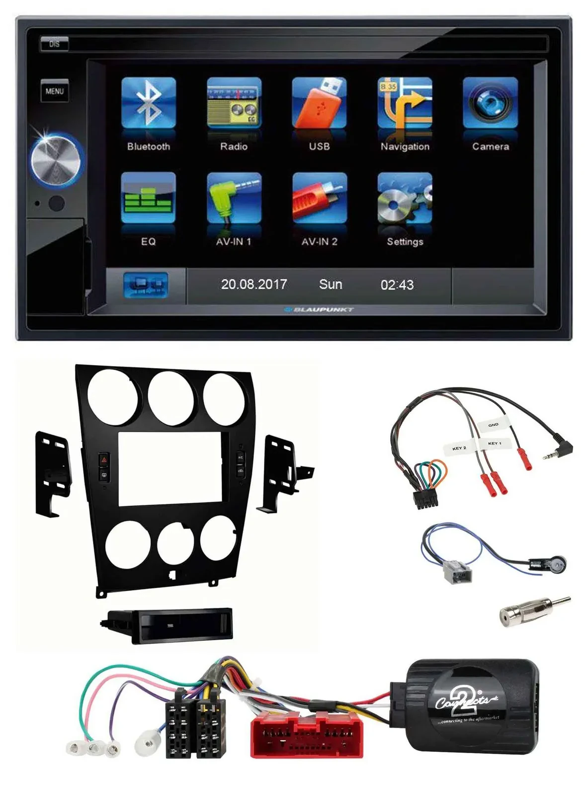 Blaupunkt Lenkrad USB Bluetooth TMC 2DIN Navigation für Mazda 6 2006-2008