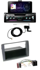 Автомагнитола Pioneer DAB, Bluetooth, MP3, USB, для Fiat Idea (350, 2003–2011), серый