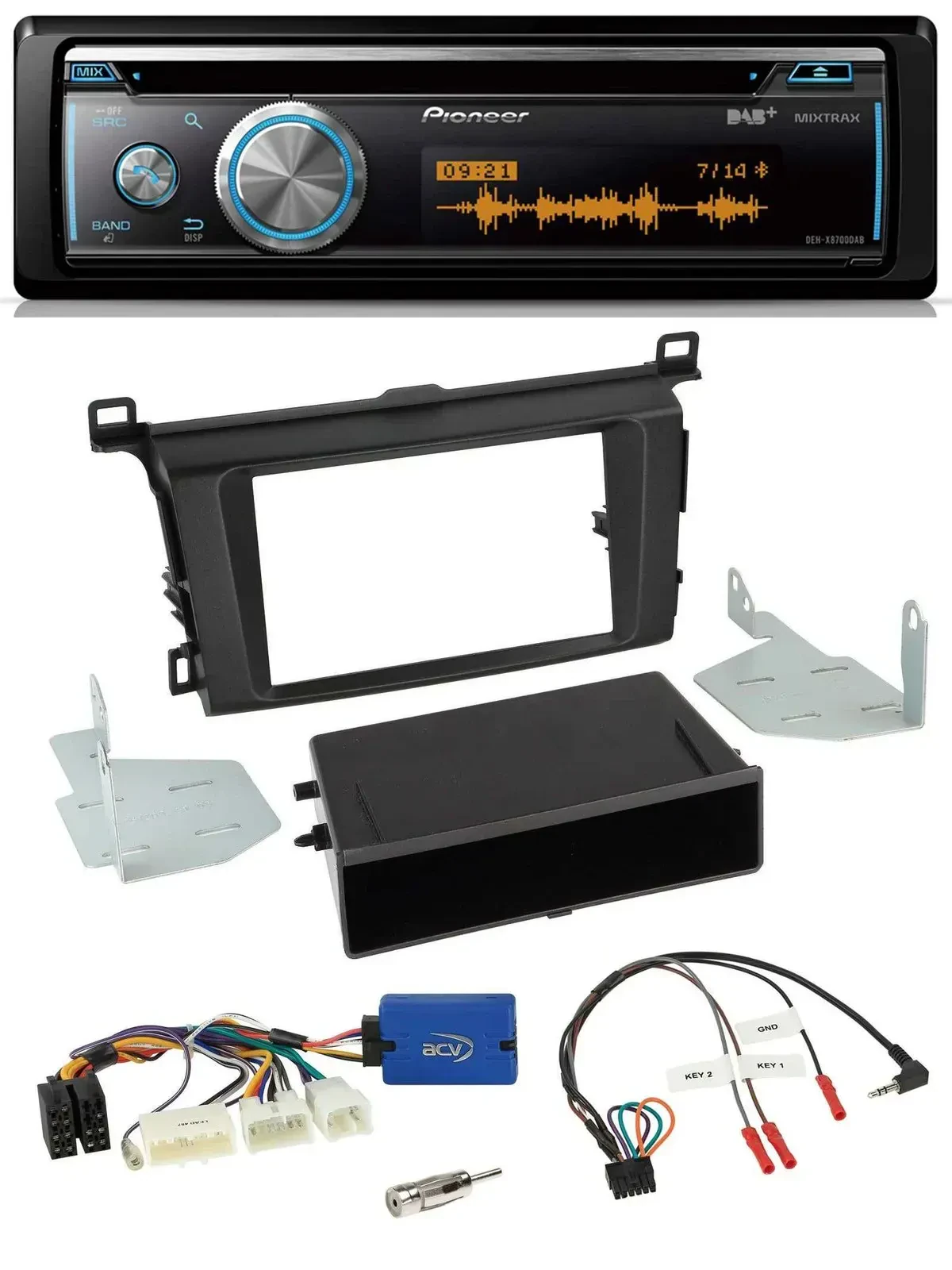 Pioneer Lenkrad DAB USB CD Bluetooth Autoradio für Toyota RAV-4 ab 2013