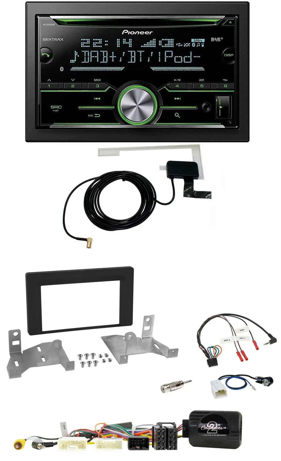 Pioneer CD USB Lenkrad Bluetooth 2DIN DAB Autoradio für Toyota Aygo ab 22 AB7 sc
