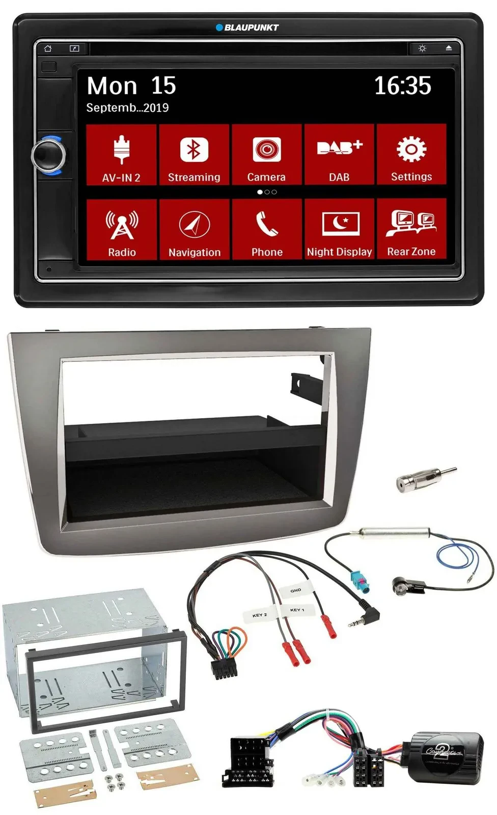 Blaupunkt Lenkrad DAB TMC 2DIN USB Bluetooth Navigation für Alfa Romeo Mito 2008