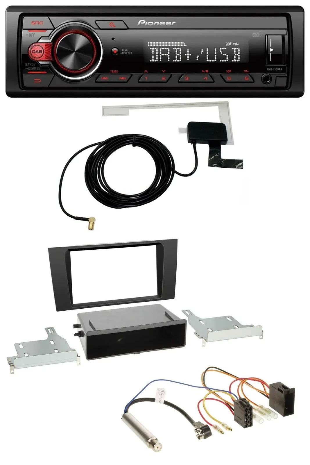 Автомагнитола для Audi A4 (B5 1999–2001) Pioneer 1DIN, MP3, DAB, USB, AUX