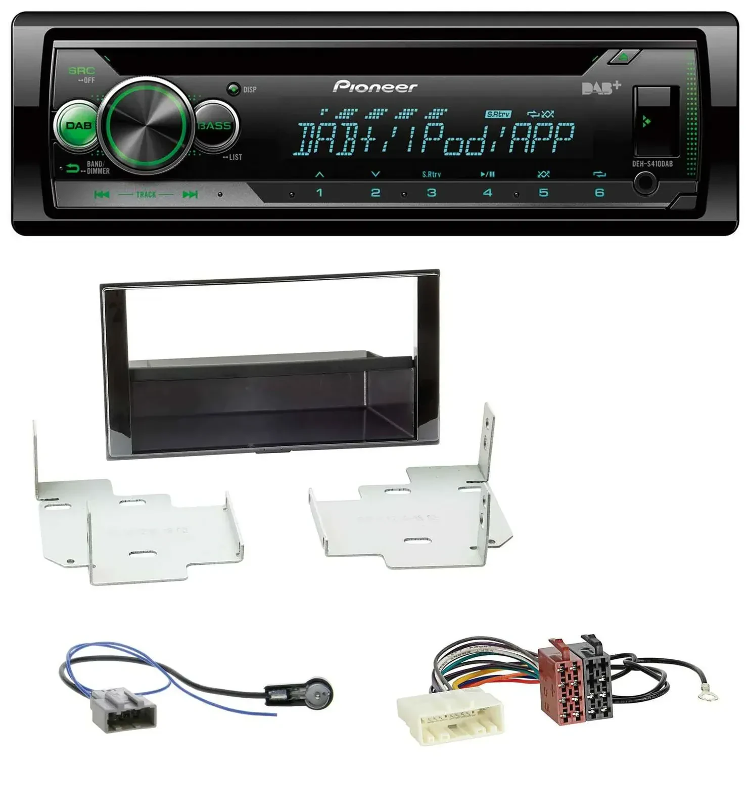 Автомагнитола Pioneer USB MP3 DAB AUX CD для Nissan Micra (2013–2017), чёрный глянец