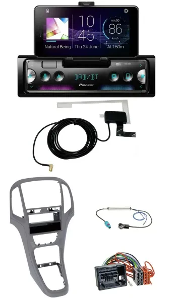 Pioneer DAB Bluetooth MP3 USB Autoradio für Opel Astra J ab 2009 Titan grau