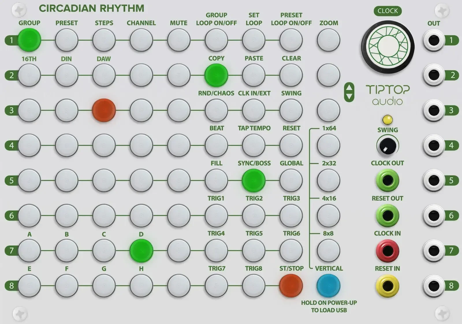 Секвенсор Tiptop Audio Circadian Rhythms Grid Sequencer