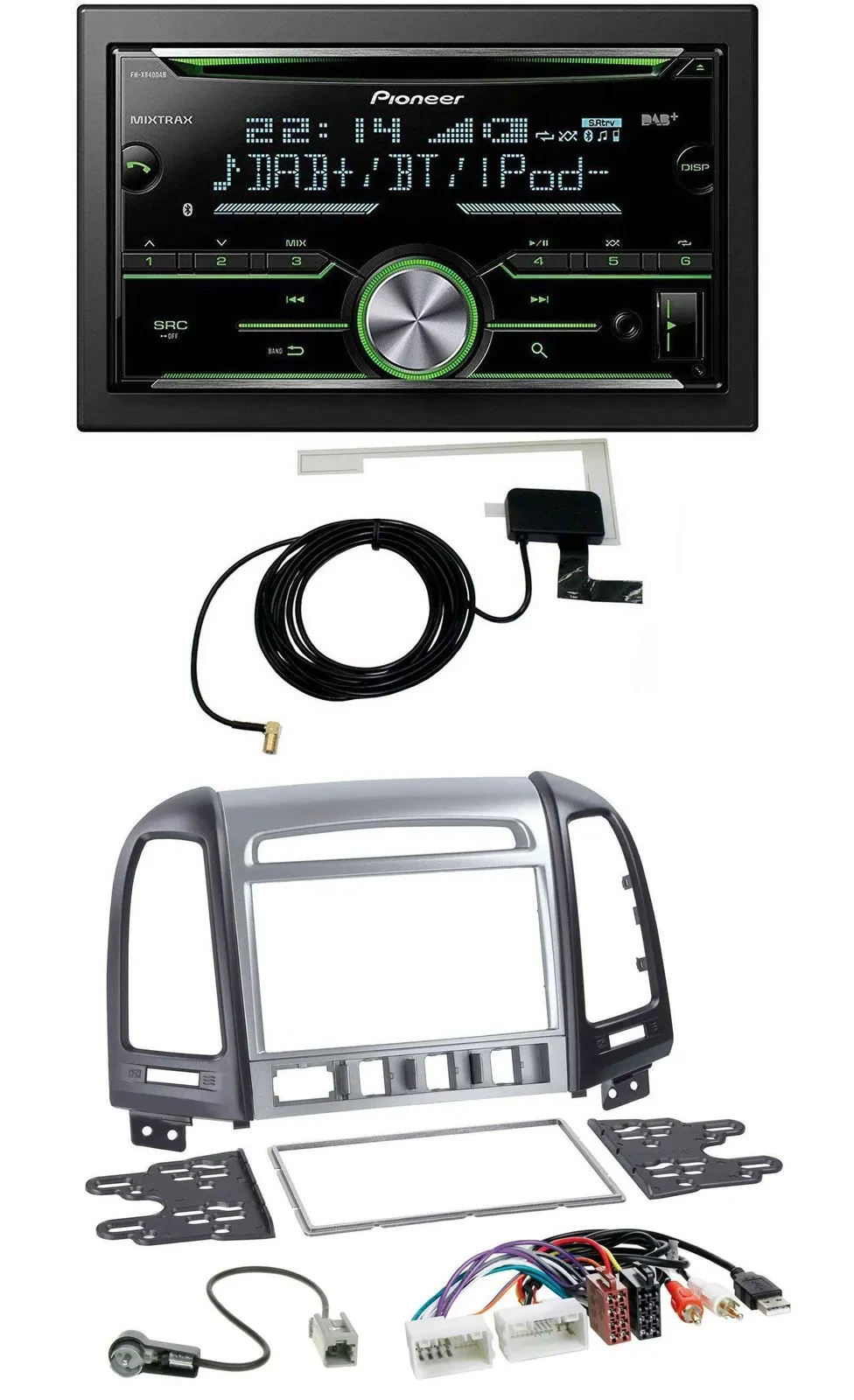 Pioneer CD USB MP3 Bluetooth 2DIN DAB Autoradio für Hyundai Santa Fe AUX USB 4 S