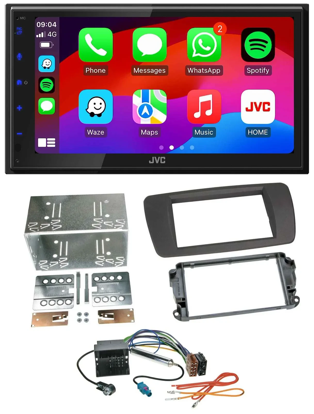 JVC Bluetooth USB MP3 2DIN DAB Autoradio für Seat Ibiza ab 08 tuam-grey