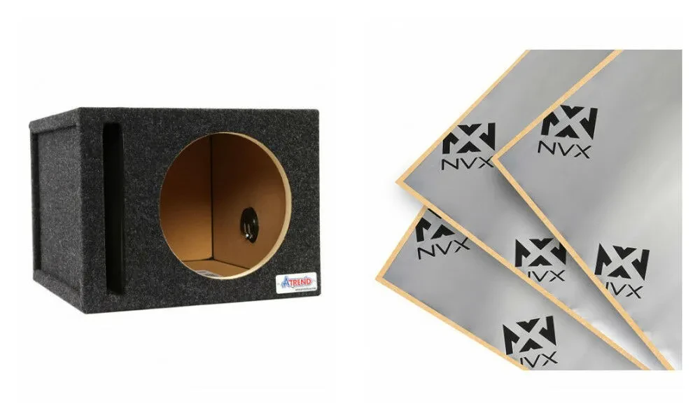 Atrend 10SQV 10" Vented Subwoofer Enclosure w/ Sound Damping Kit