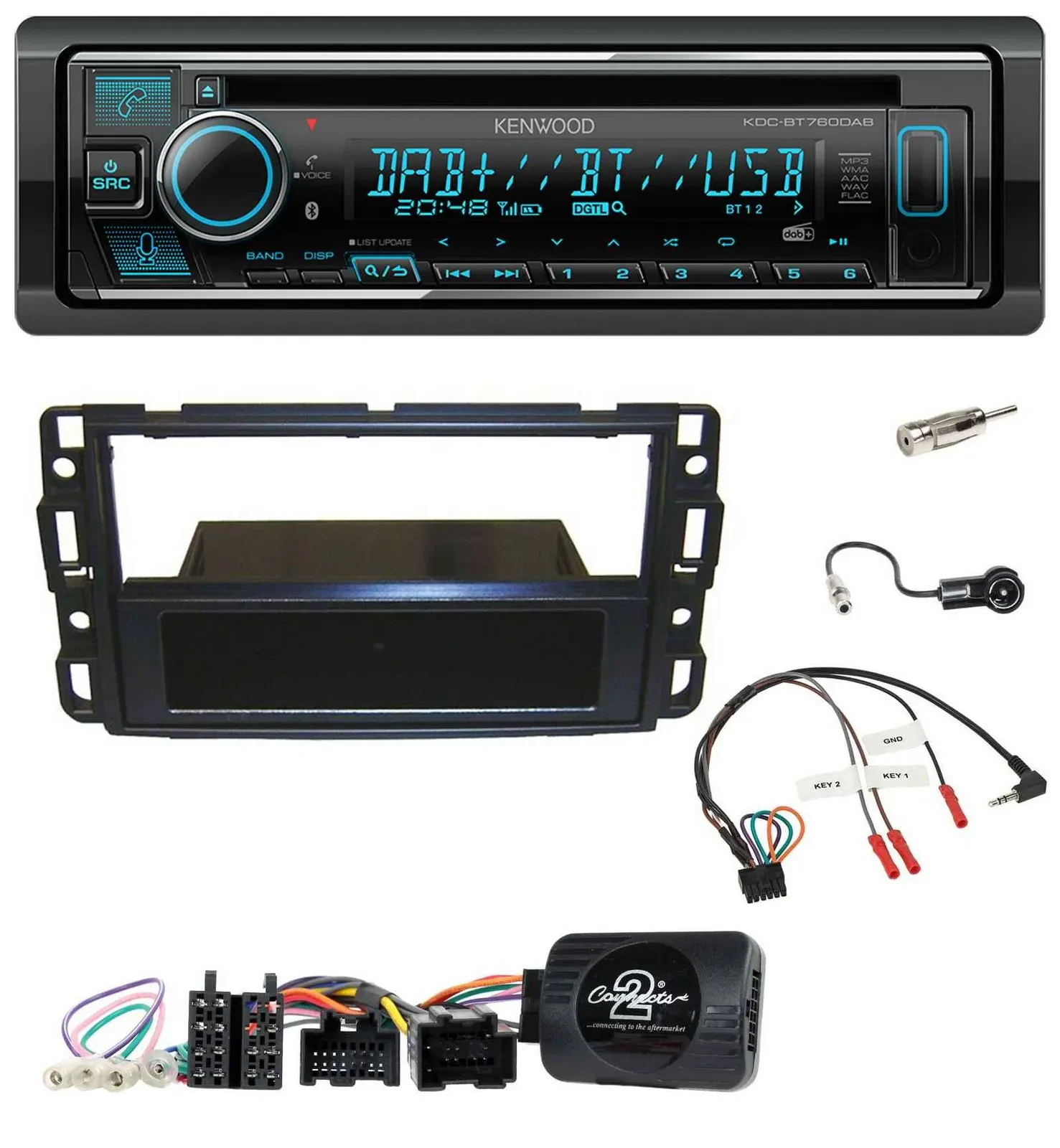 Kenwood Lenkrad Bluetooth DAB USB CD Autoradio für Cadillac BLS YSCF 2006-2010