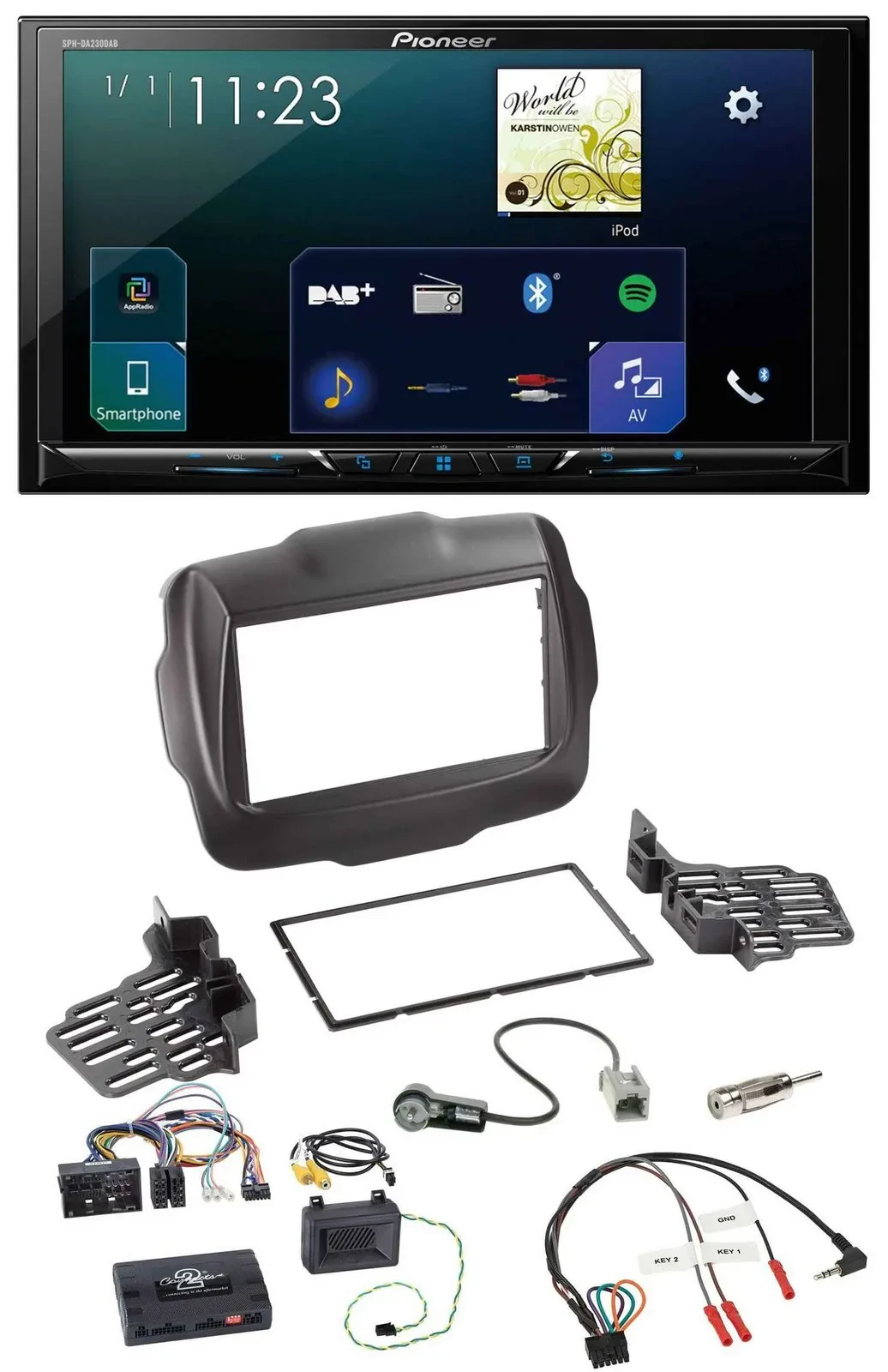 Автомагнитола для Jeep Renegade Pioneer 2DIN, DAB, Bluetooth, USB