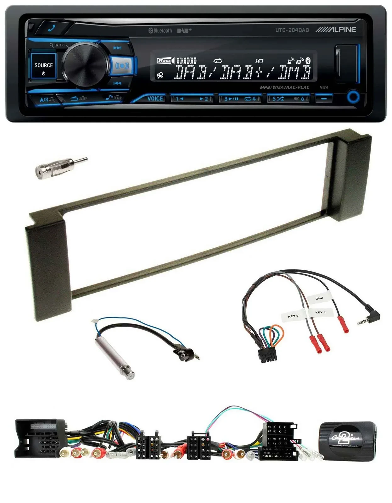 Alpine USB Bluetooth DAB Lenkrad Autoradio für Audi A3 A6 Can-Bus 00-04