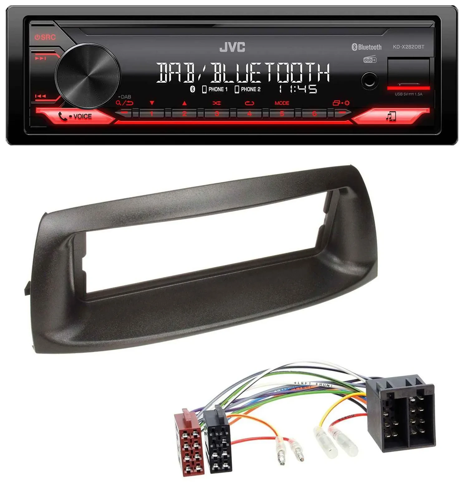JVC Bluetooth USB DAB MP3 Autoradio für Fiat Punto (188, 1999-2005)
