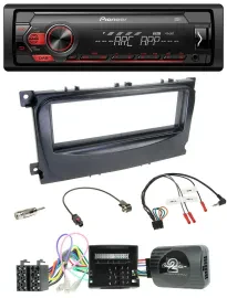 Автомагнитола Pioneer 1-DIN, DAB, USB, MP3, для Ford C-Max 2007–2010 и Focus, чёрная