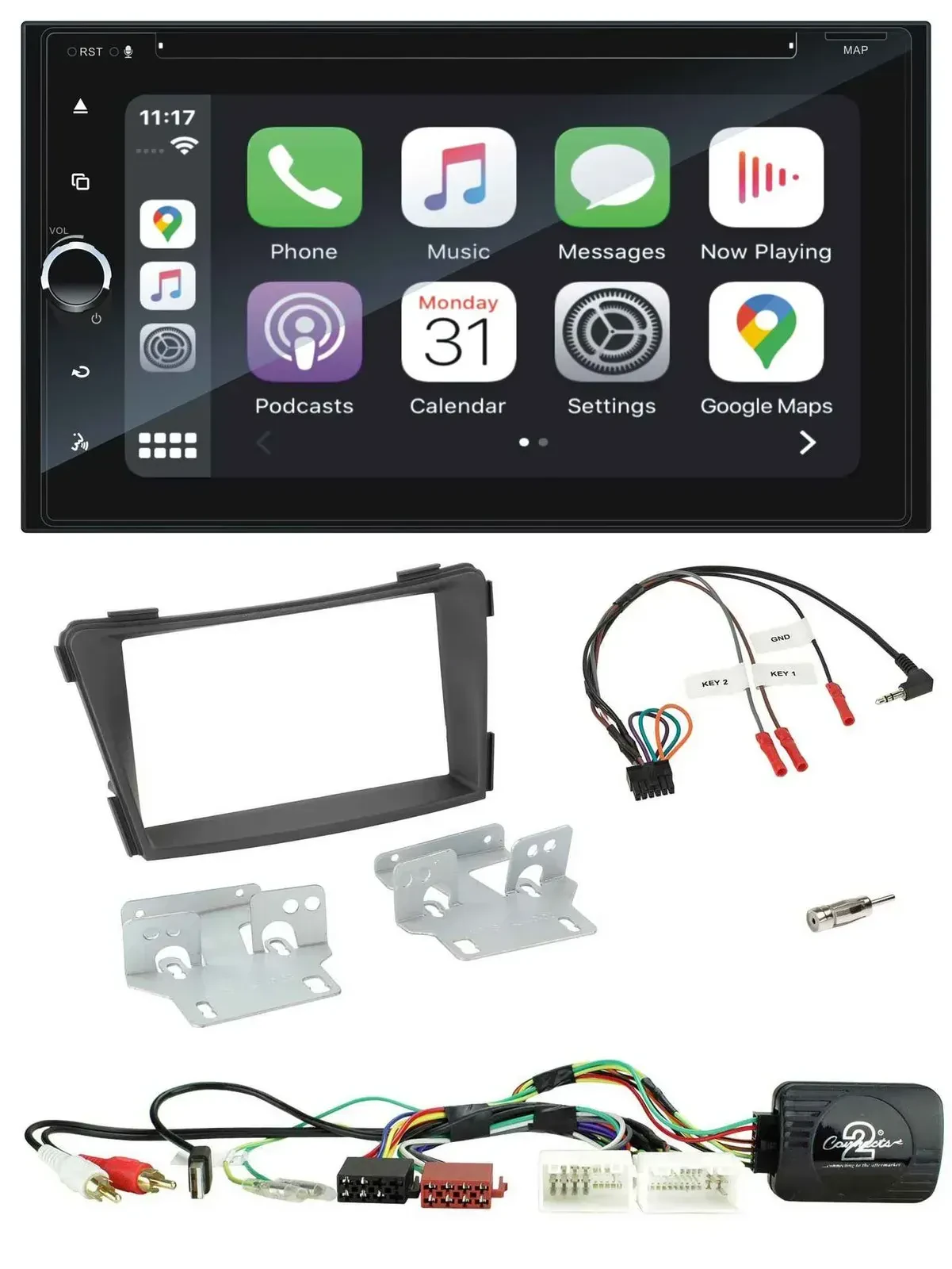 Blaupunkt USB DAB Bluetooth 2DIN TMC Lenkrad Navigation für Hyundai i40 11-19 AU