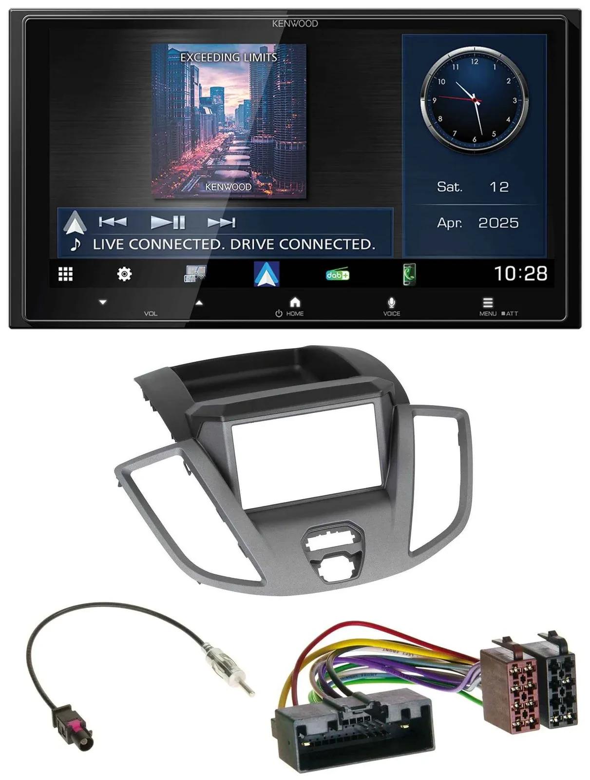 Kenwood Bluetooth 2DIN USB DAB MP3 Autoradio für Ford Transit V363 2014-2018