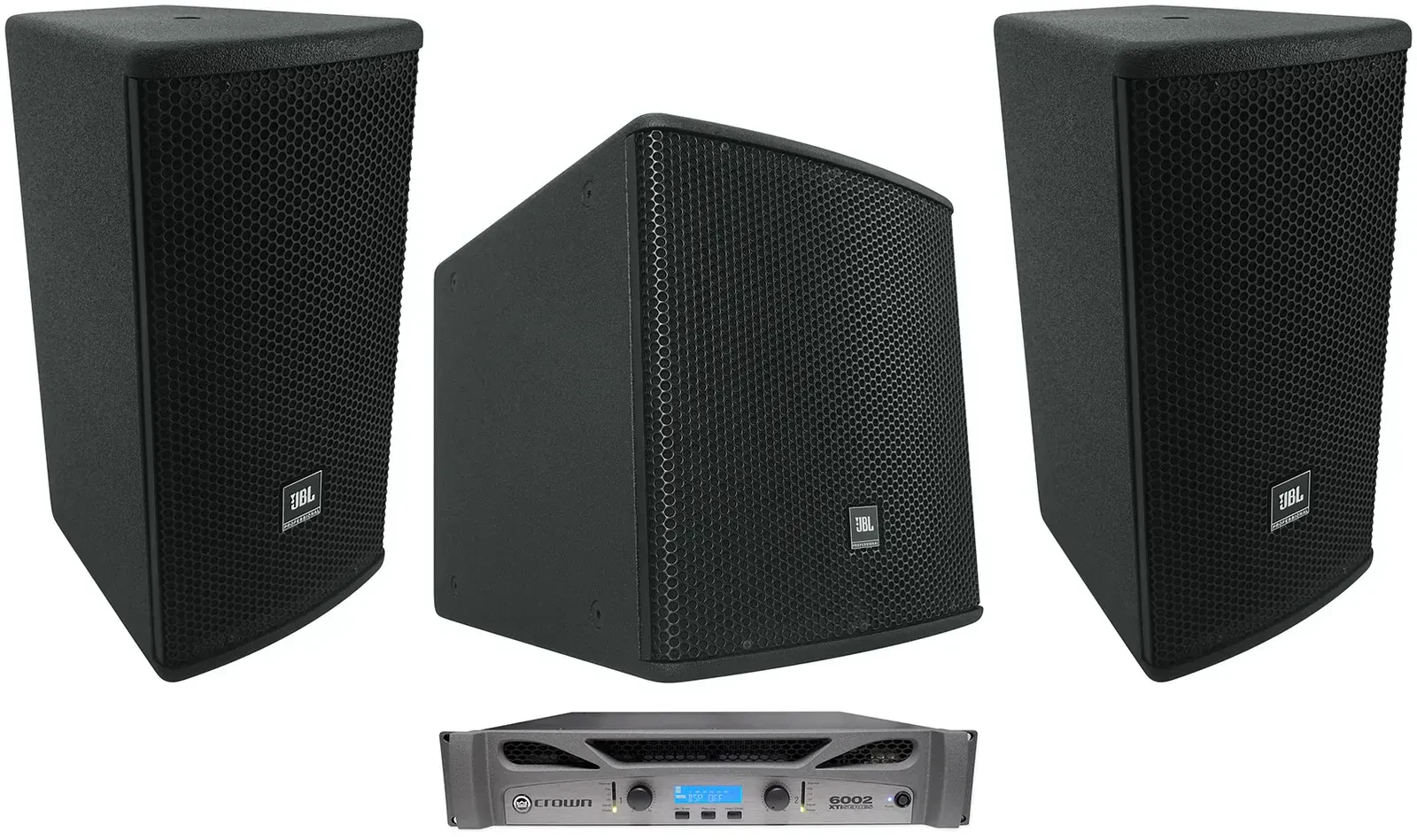 (2) JBL AC16 6" 640 Watt 2-Way 16 Ohm Wall Mount Speakers+Subwoofer+Amplifier