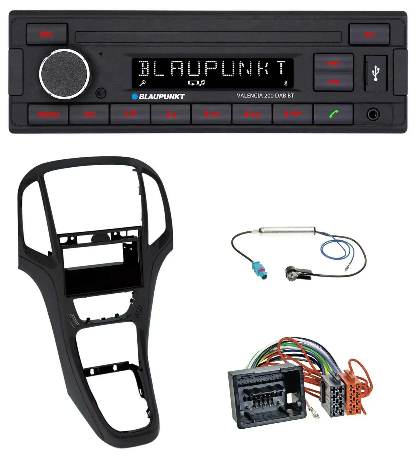 Blaupunkt DAB MP3 Bluetooth USB Autoradio für Opel Astra J ab 2009 Perl schwarz