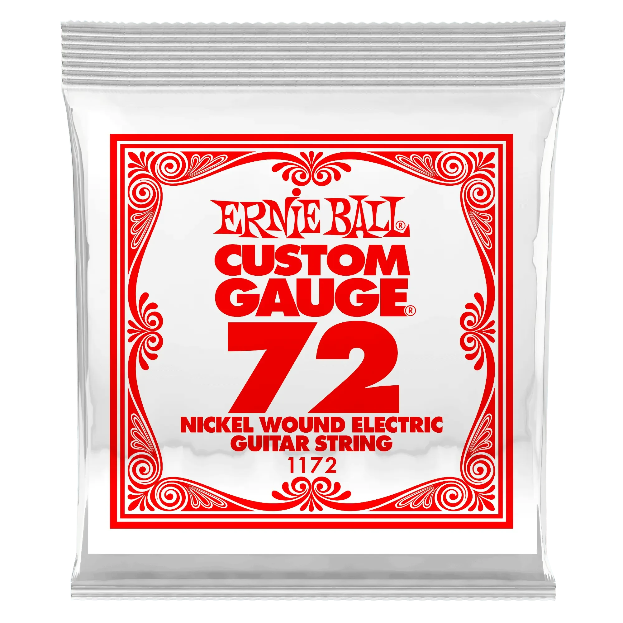Струна для электрогитары Ernie Ball P01172 Custom gauge, сталь никелированная, калибр 72