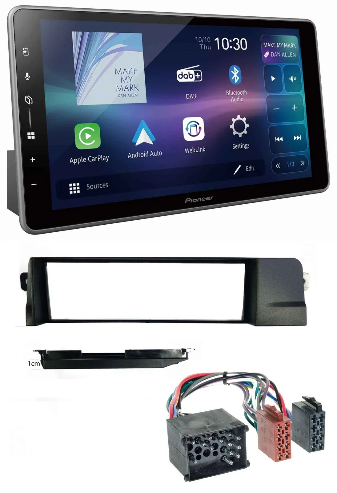 Автомагнитола для BMW 3 Series E46 Pioneer Bluetooth, USB, DAB, MP3 (Rundpin)