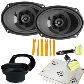 Memphis PRX6902 60W 6x9" Speakers w/ NVX Speaker Baffles & Sound Deadening Kit