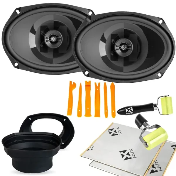 Memphis PRX6902 60W 6x9" Speakers w/ NVX Speaker Baffles & Sound Deadening Kit