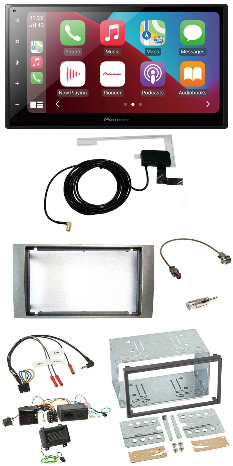 Автомагнитола Pioneer 2DIN USB Bluetooth DAB для Ford Kuga 2008–2012, серебристая