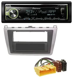 Автомагнитола для Mazda 6 (2008–2012) Pioneer DAB, USB, MP3, AUX, CD, серебристо-чёрная