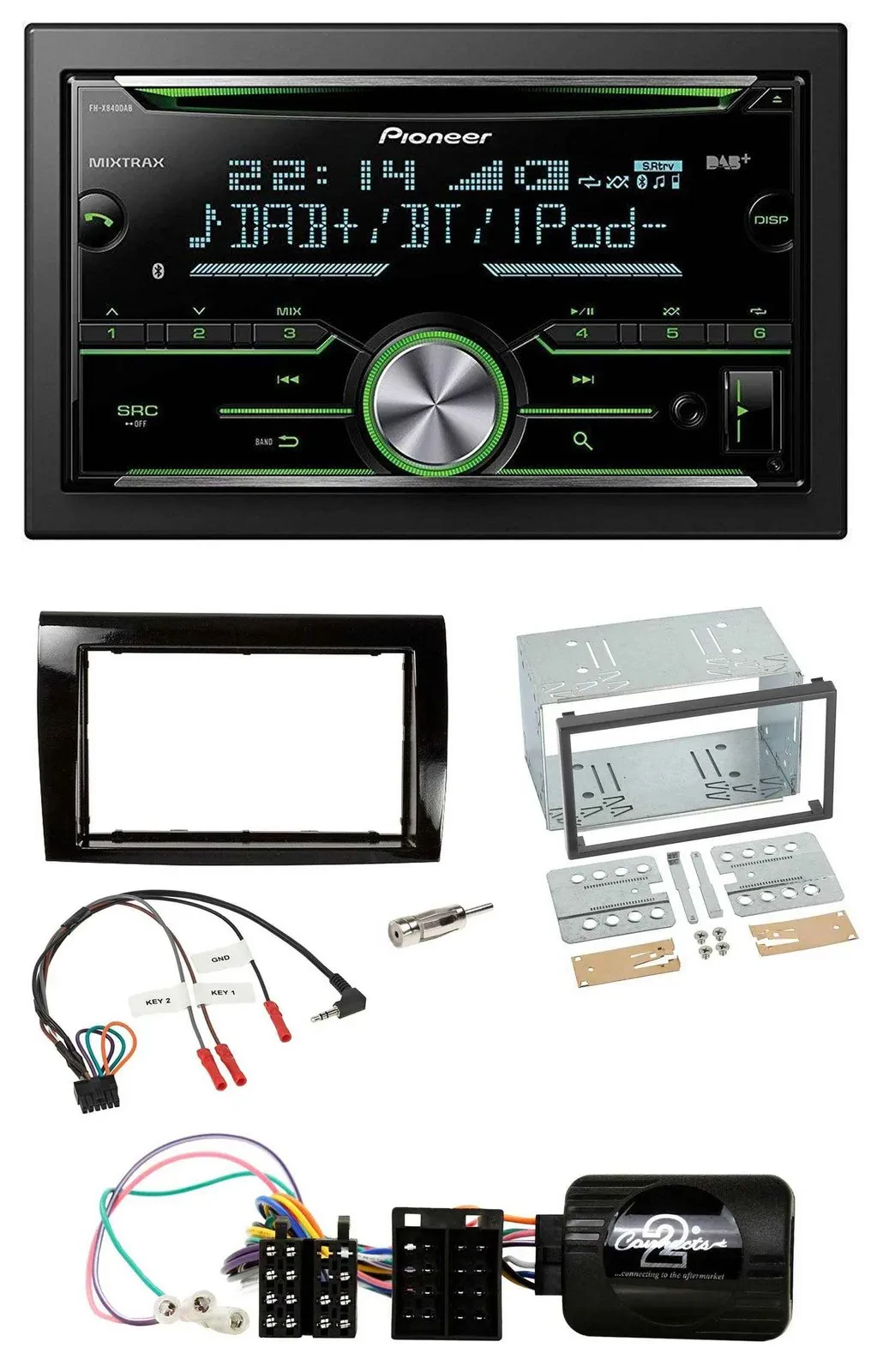 Автомагнитола для Fiat Bravo (2007–2014) Pioneer 2-DIN, Bluetooth, DAB, USB, CD