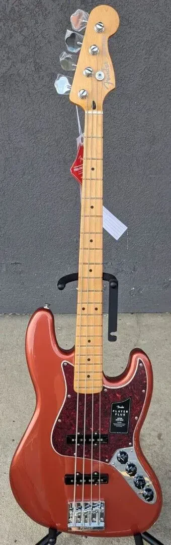 Бас-гитара Fender Player Plus Jazz Bass Aged Candy Apple Red с чехлом