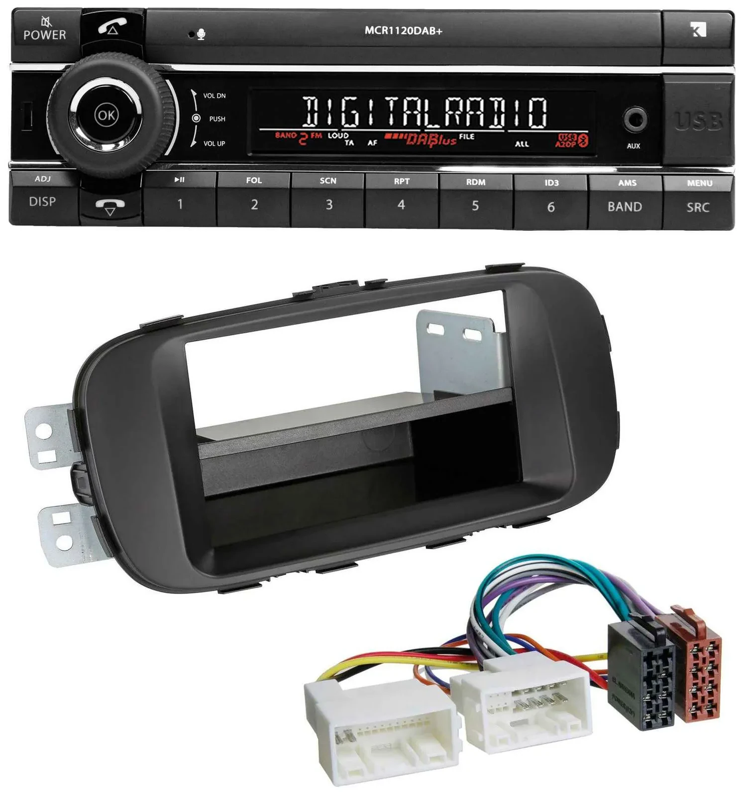 Kienzle Bluetooth MP3 USB DAB Autoradio für Kia Soul (PS ab 2014) schwarz
