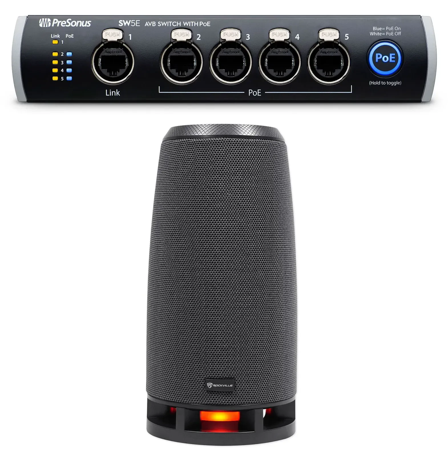 Сетевой коммутатор PreSonus SW5E 5‑портовый, AVB, PoE, для установки в стойку, металлический корпус