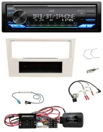 JVC Bluetooth DAB USB Lenkrad Autoradio für Opel Corsa D perl-weiss 09-14