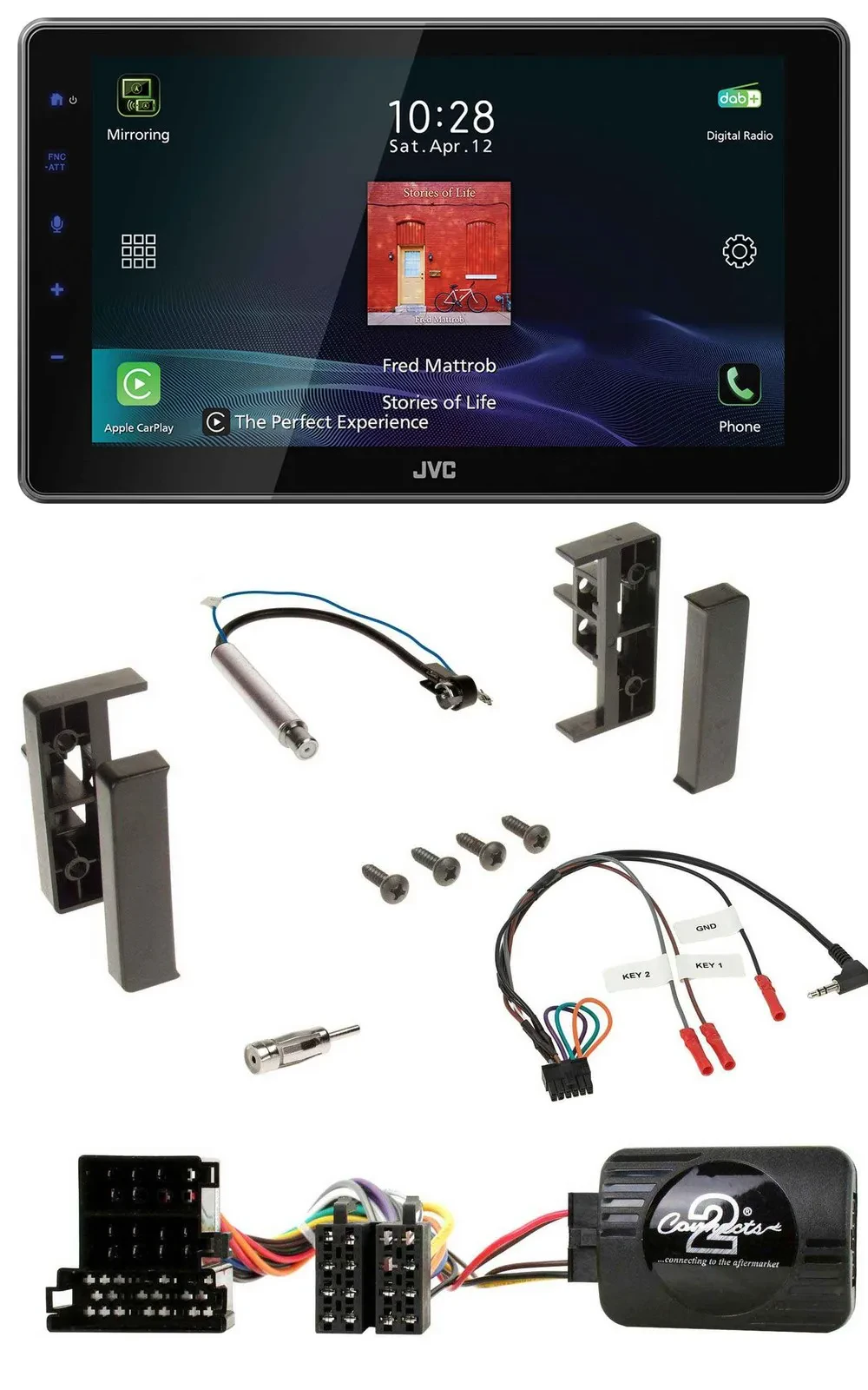 JVC DAB Lenkrad Bluetooth USB Autoradio für Audi A2 A3 A4 A6 1999-2000