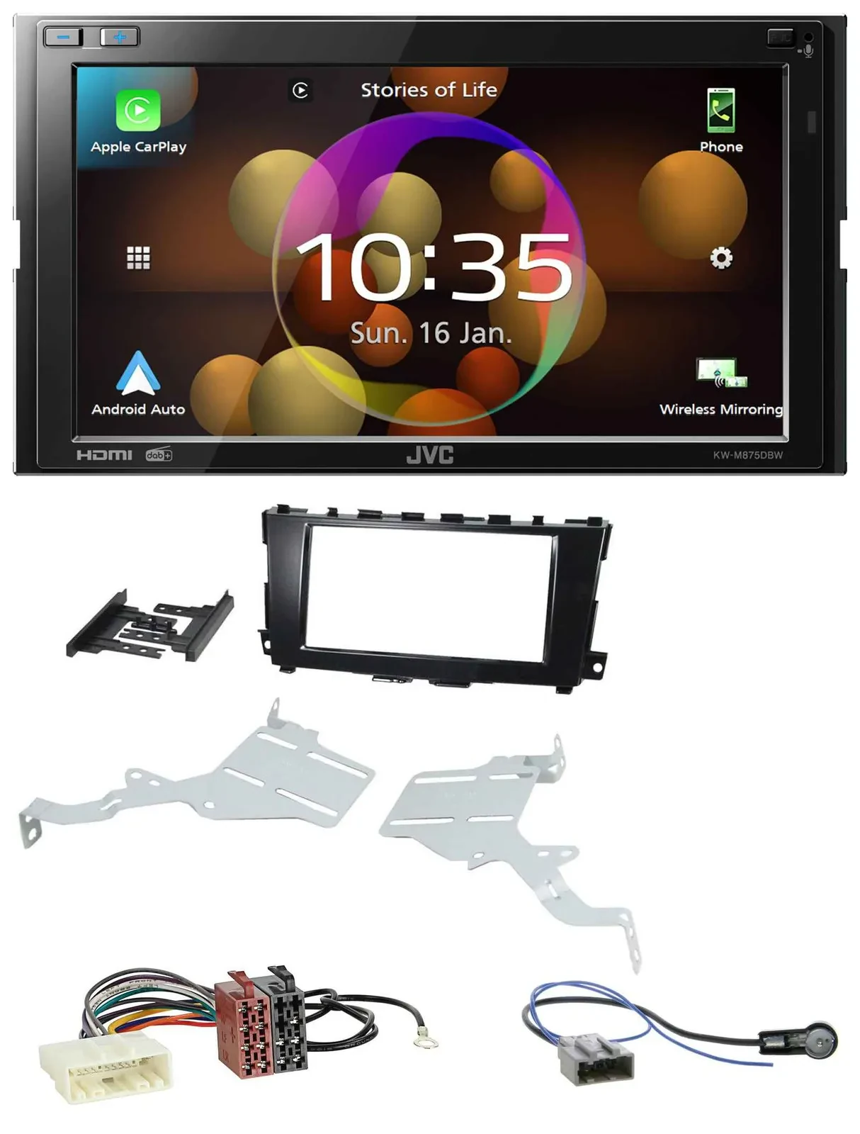 JVC DAB MP3 2DIN Bluetooth USB Autoradio für Nissan Altima 2013-2018