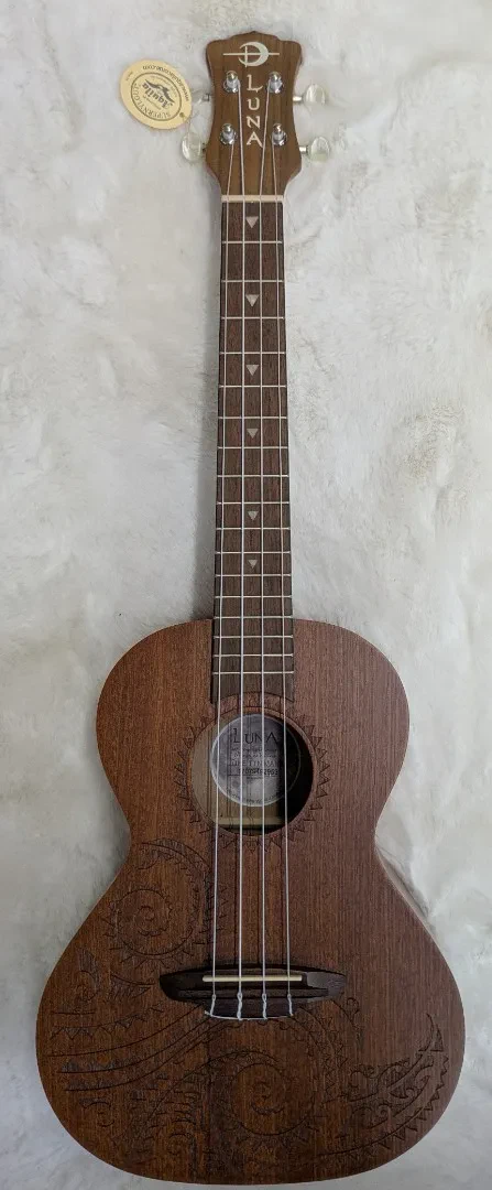Luna Guitars Luna UKE TTN MAH Acoustic Tenor Tattoo Mahogany Ukulele with gig bag