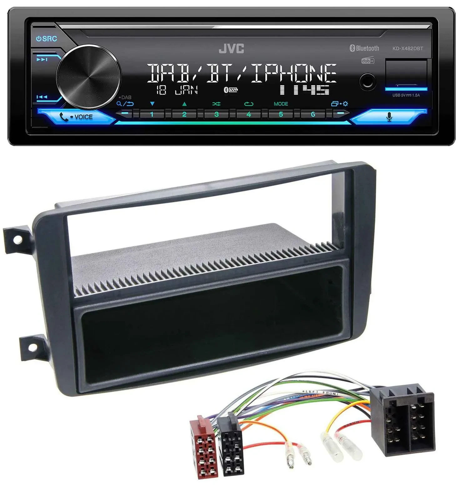 JVC Bluetooth DAB USB MP3 Autoradio für Mercedes C-Klasse W203 CLK W209 Vito Via