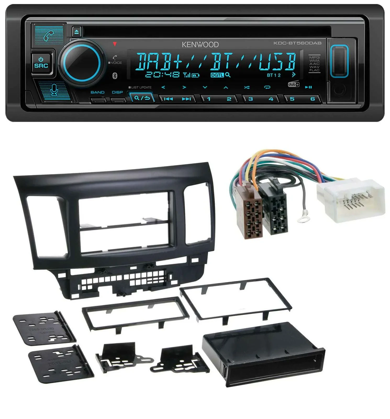 Автомагнитола для Mitsubishi Lancer/Evo (с 2008) Kenwood Bluetooth, DAB, CD, MP3, USB