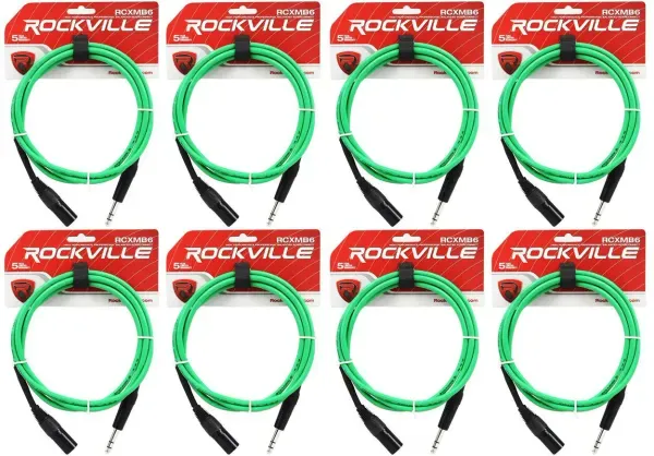 Коммутационный кабель Rockville RCXMB6-G Green 1.8 м (8 штук)