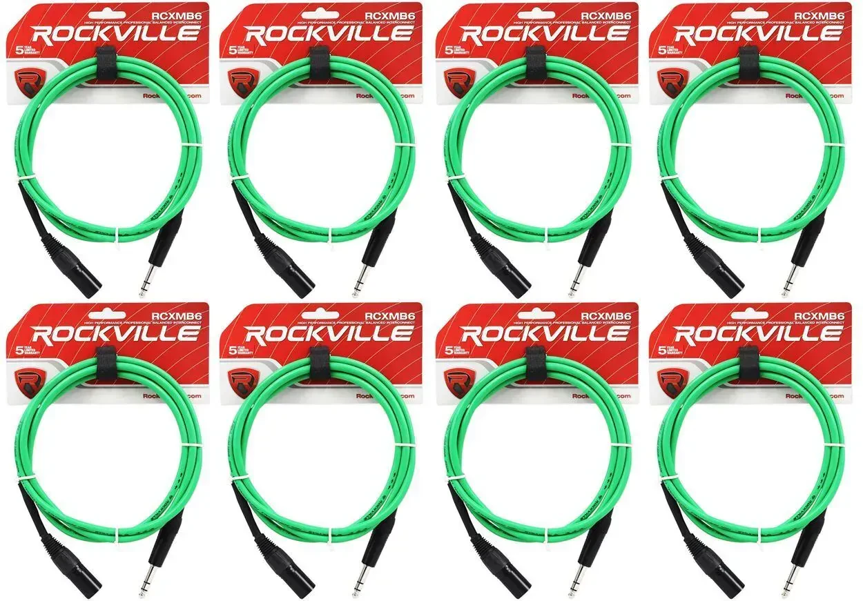 Коммутационный кабель Rockville RCXMB6-G Green 1.8 м (8 штук)