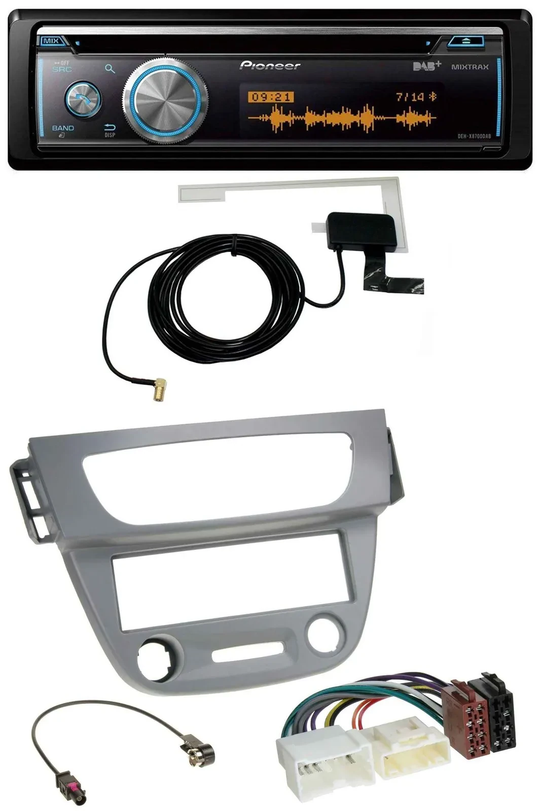 Pioneer Bluetooth DAB MP3 USB CD Autoradio für Renault Megane 3 (12-14) - grau