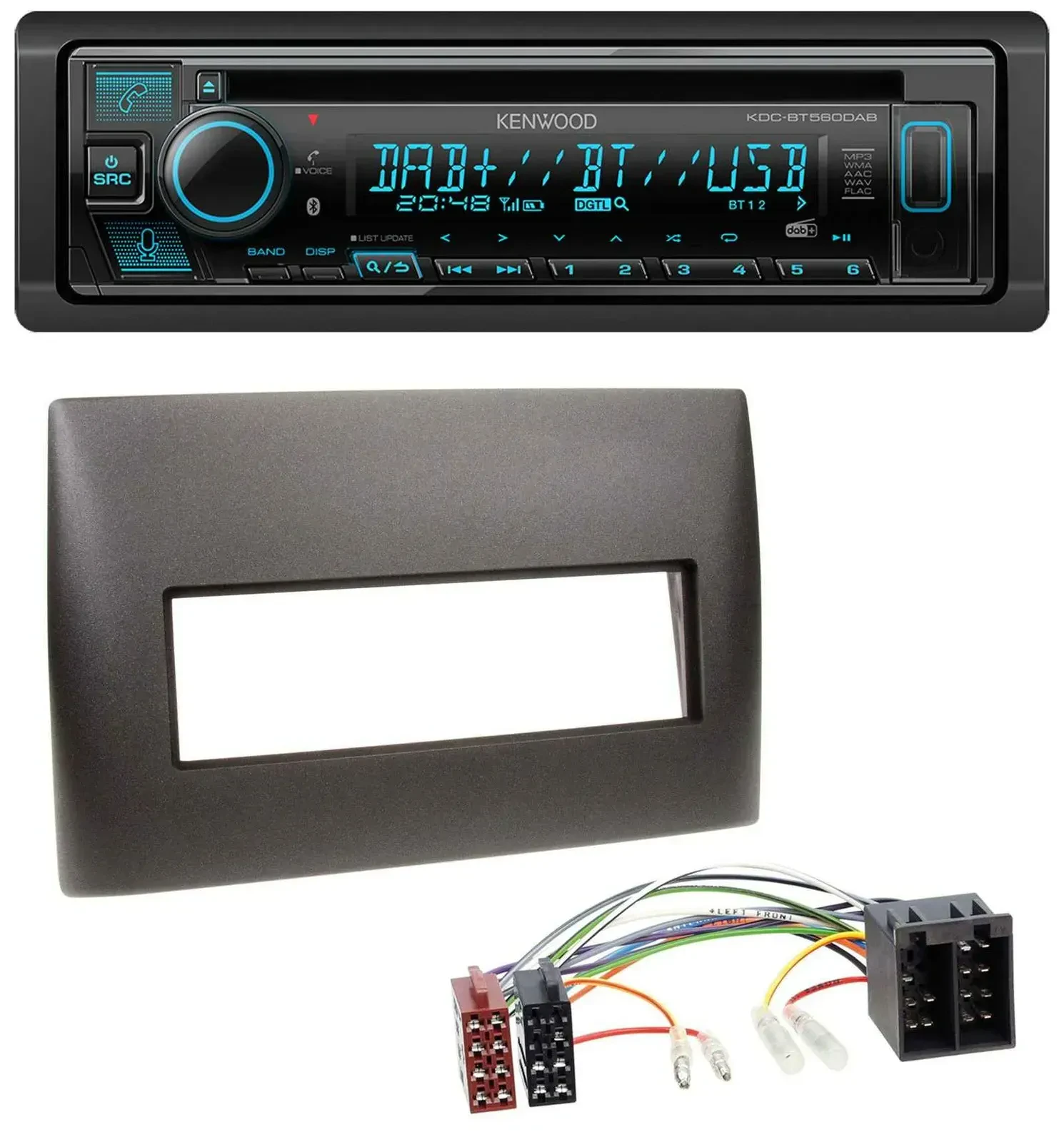 Автомагнитола Kenwood Bluetooth DAB CD MP3 USB для Fiat Stilo (192, 2001–2008)