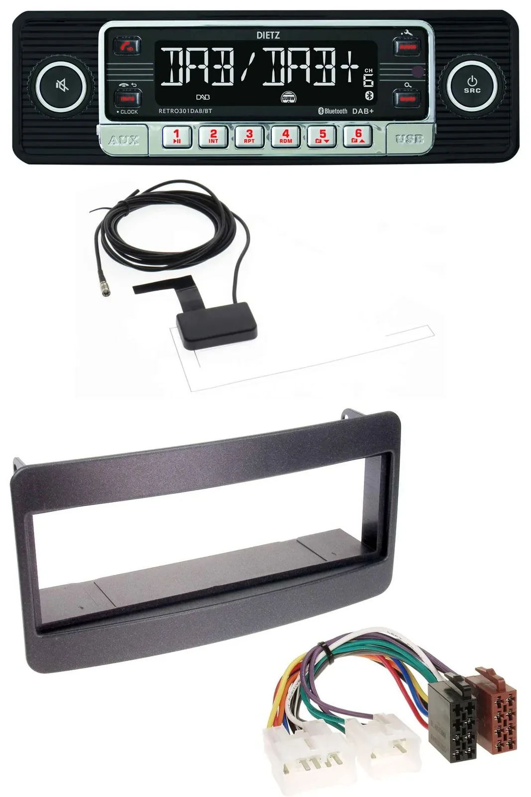 Dietz DAB Bluetooth USB MP3 Autoradio für Toyota Celica, MR2 - schwarz