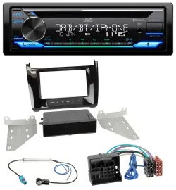 Автомагнитола для VW Polo (с 2014) JVC Bluetooth MP3 USB DAB CD, чёрный глянец