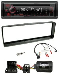 Автомагнитола Kenwood CD USB Bluetooth DAB для Alfa Romeo 156 (2000–2001), черная